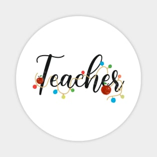 Teacher Christmas Lights Magnet